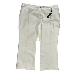 Liverpool Pants 22W ECO Hannah Crop Flare Jeans White Stretch 25" Inseam Capris